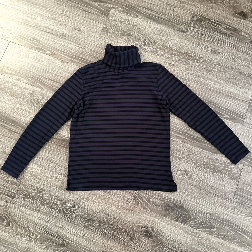 Majestic Filatures Soft Touch Long-Sleeve Striped Turtleneck